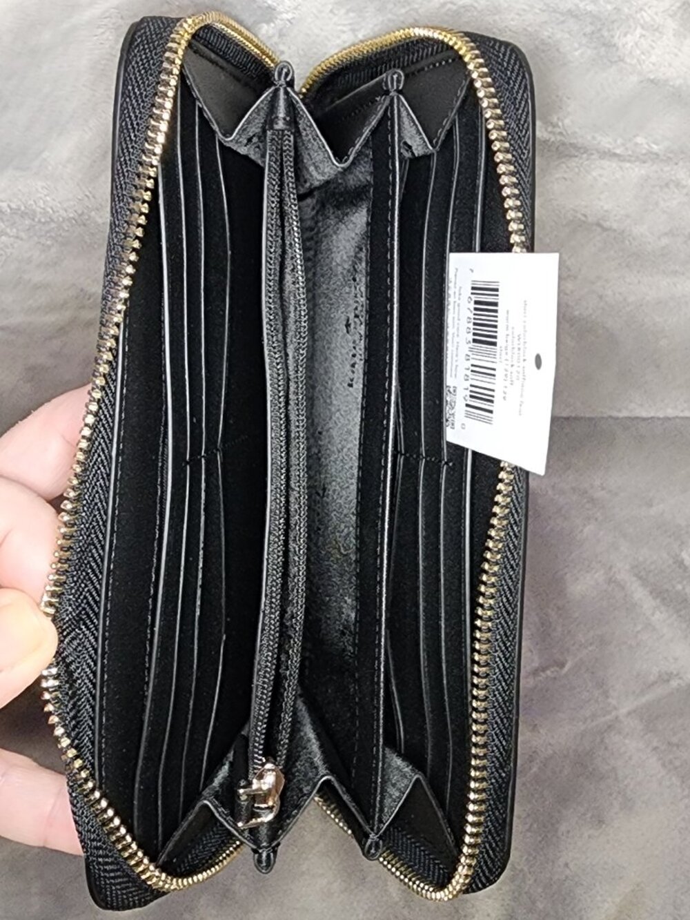*NWT* Kate Spade Staci Continental Wallet Long zipper cream & Black - Picture 5 of 16